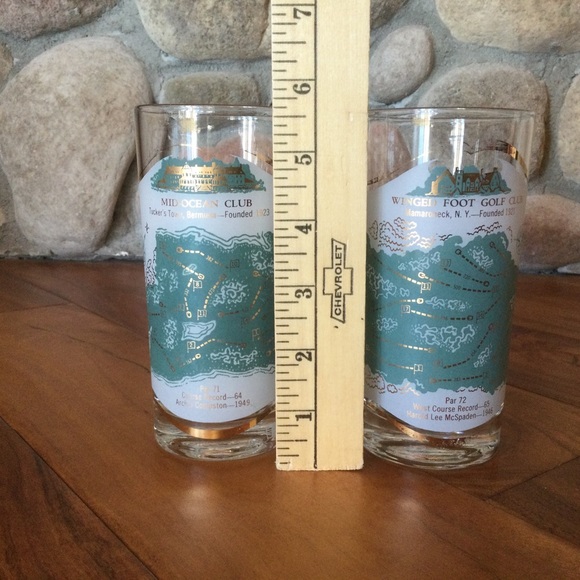 2 Vintage Golf Course Cocktail Glasses Vintage PGA memorabilia Cera Sports - Picture 6 of 6